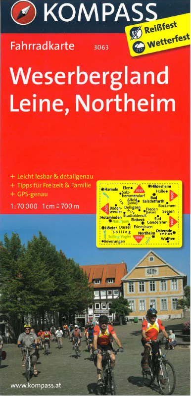 Cover der Fahrradkarte "Weserbergland Leine Northeim"