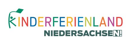 Buntes Logo mit dem Schriftzug Kinderferienland Niedersachsen.