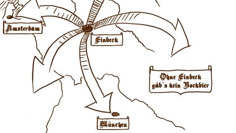 Karte der Exporteweg des Einbecker Biers