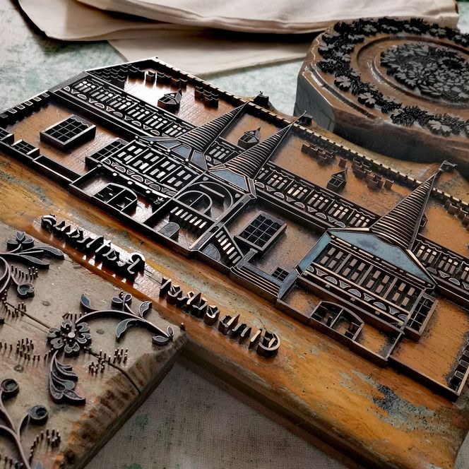 Model des Alten Rathauses zum Druck von Blaudruck-Motiven.